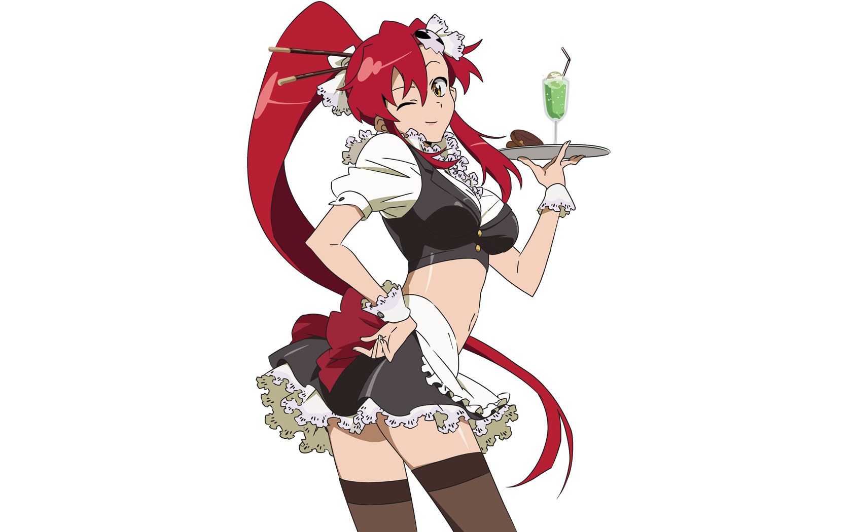 red-haired maid anime character