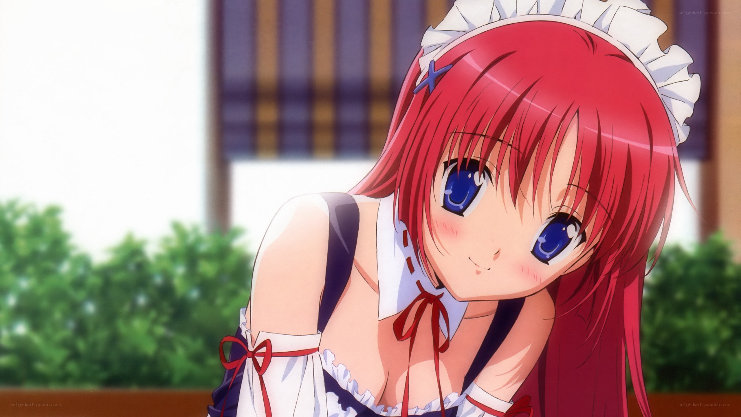 red-haired maid anime character