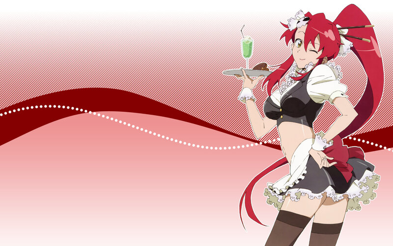 red-haired maid anime character