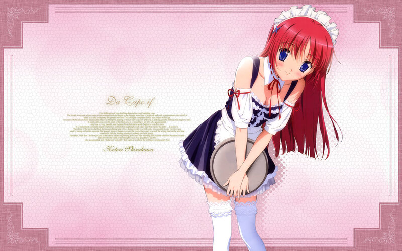 Red-haired Maid Character — Pink, Calm