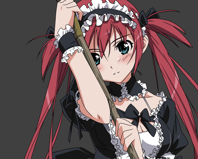 Red-haired Maid Character — Red, Determined