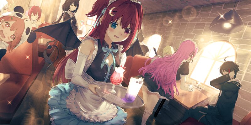 Red-haired Maid with Bat Wings