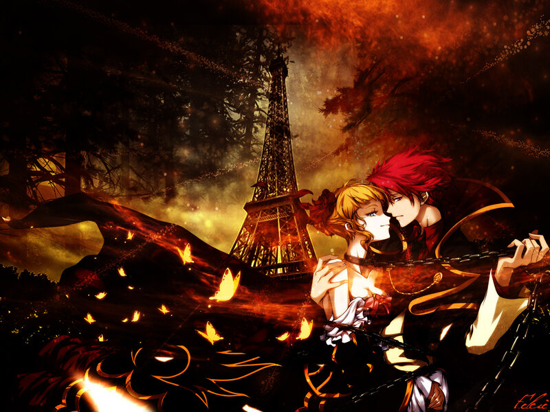 Red-haired Man and Blonde Woman — Orange