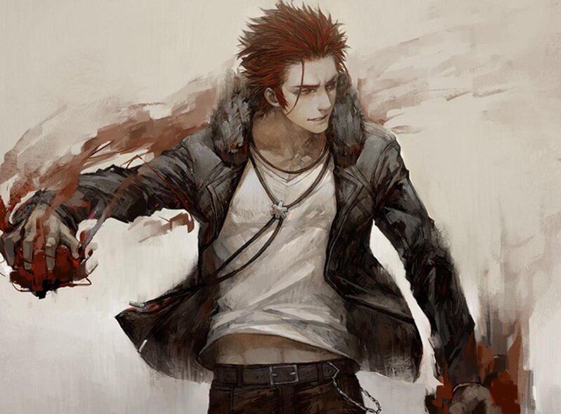Red-haired Man Holding Blood