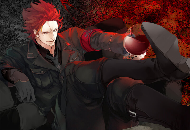 Red-haired Man Holding Glass