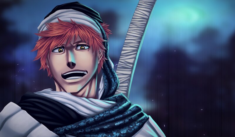 Red-haired Man with Sword — Blue