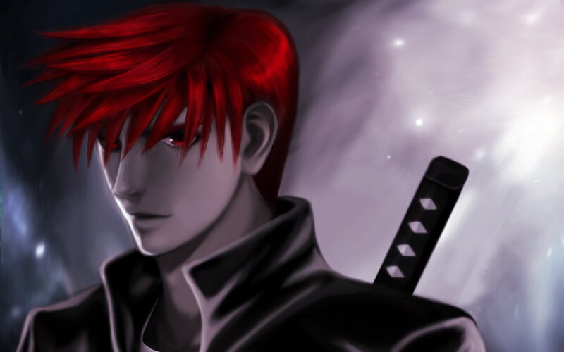 Red-haired Man with Sword — Red, Dramatic