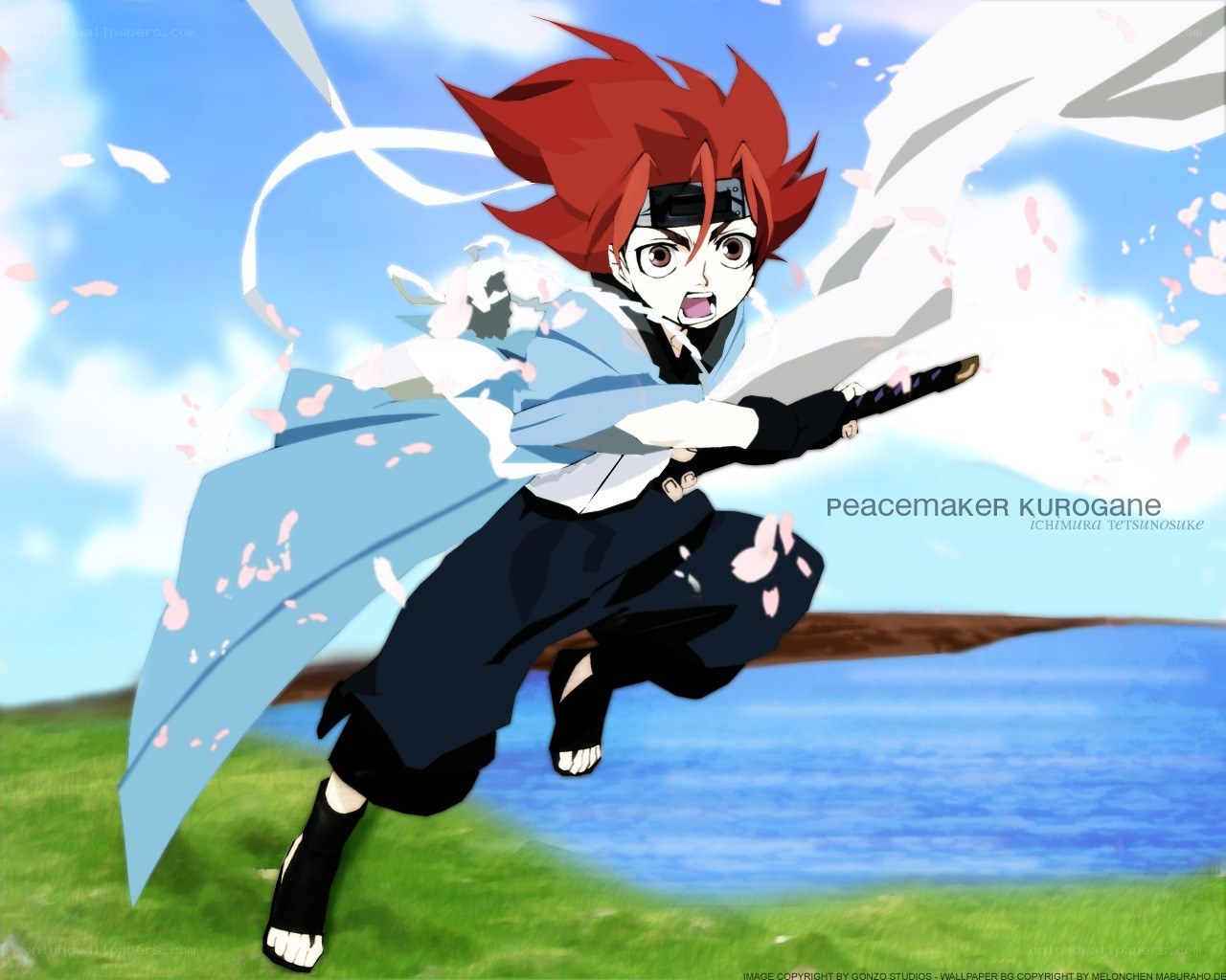 red-haired ninja in action