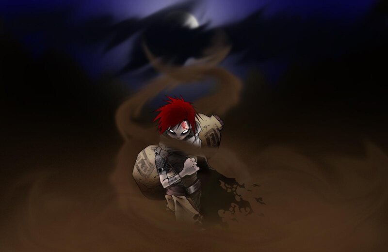 Red-haired ninja in sandstorm