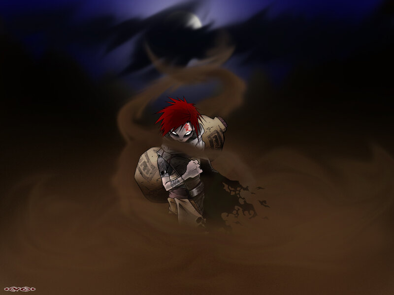 Red-haired ninja in sandstorm