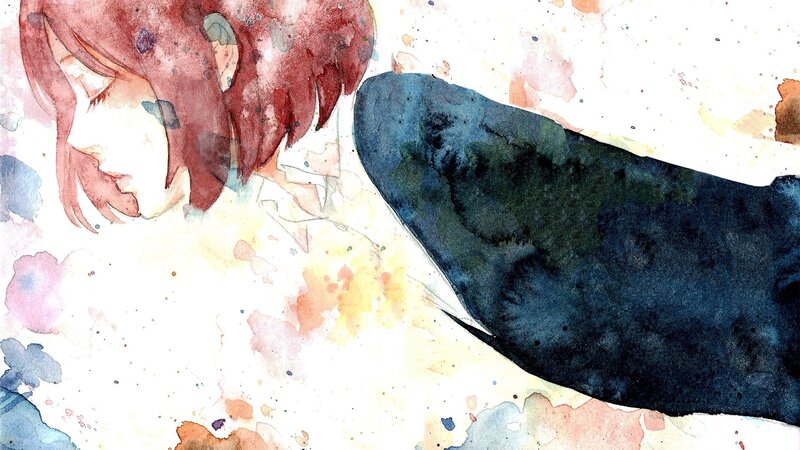 Red-haired Person Lying Down — White