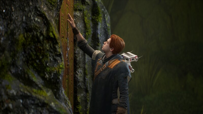 Red-haired Person Touching Wall