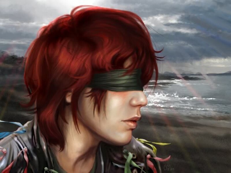 Red-haired Person with Blindfold