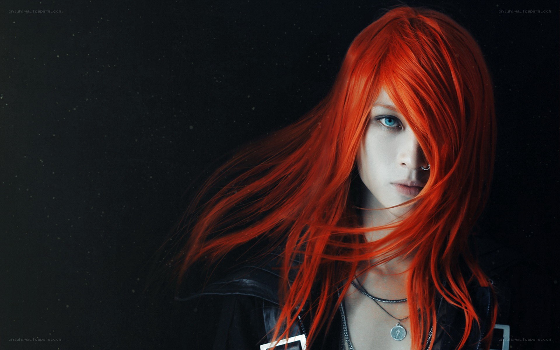 red-haired person with blue eyes