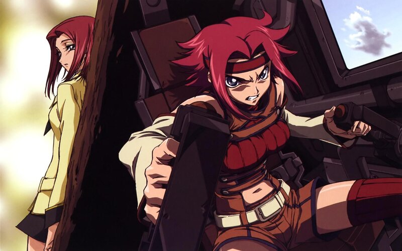 Red-haired pilot in cockpit