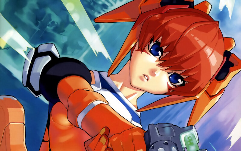 Red-haired Pilot in Mech Suit