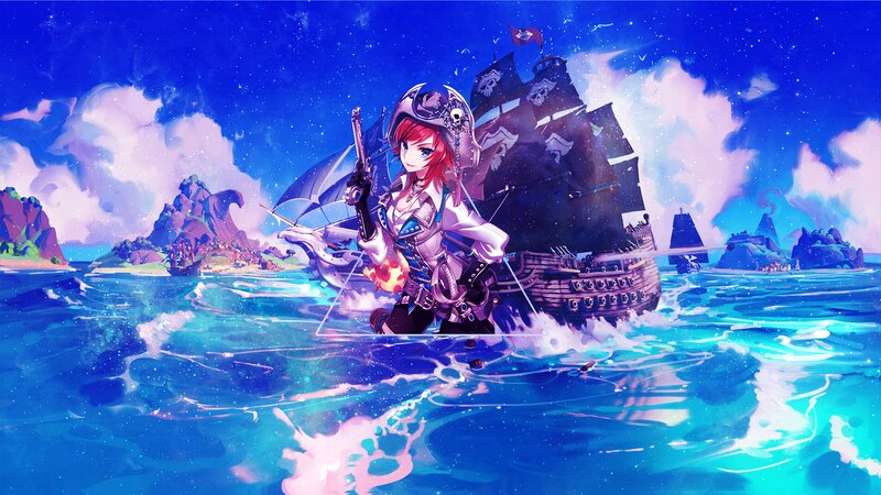 Red-haired Pirate Girl — Blue