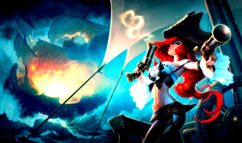 Red-haired Pirate Woman — Blue