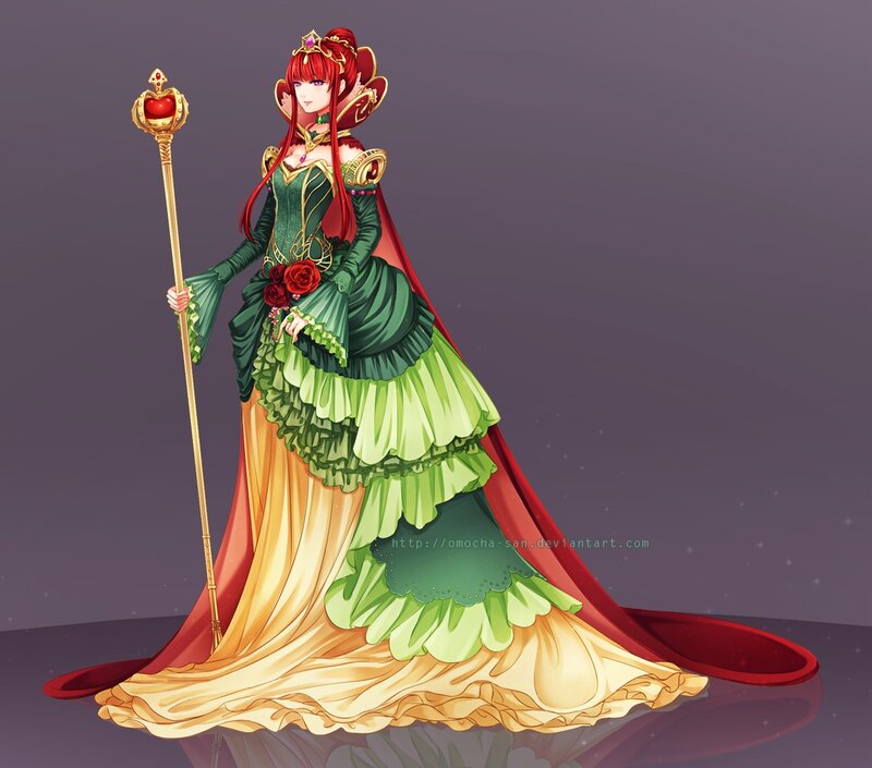 Red-haired Queen in Gown