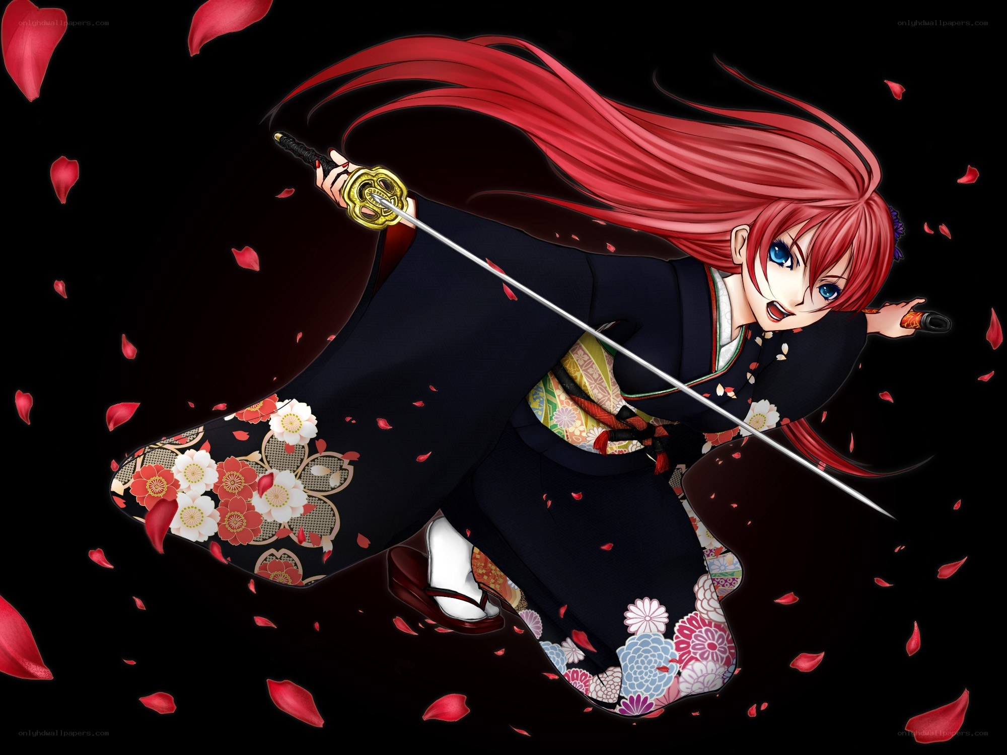 Red-haired samurai in action