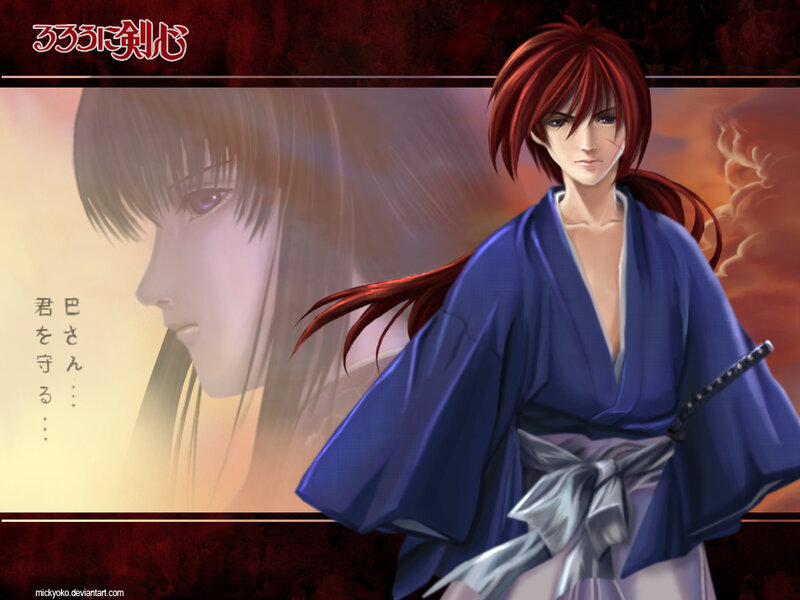 Red-haired Samurai Warrior — Blue