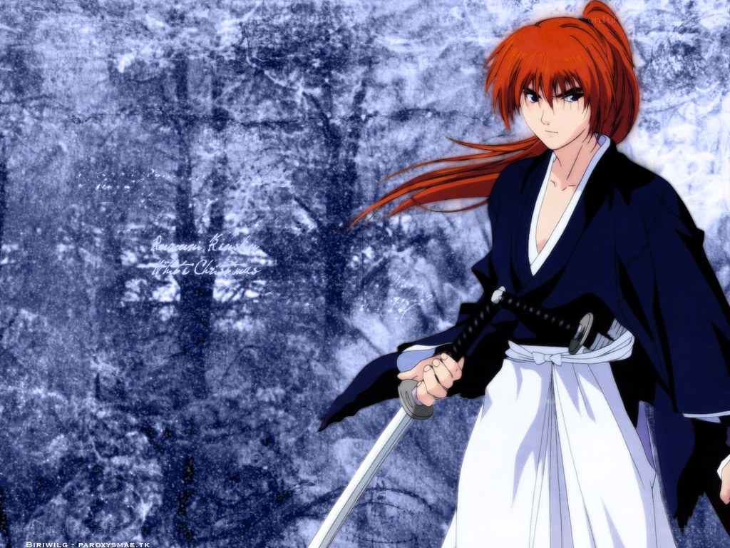 Red-haired samurai warrior