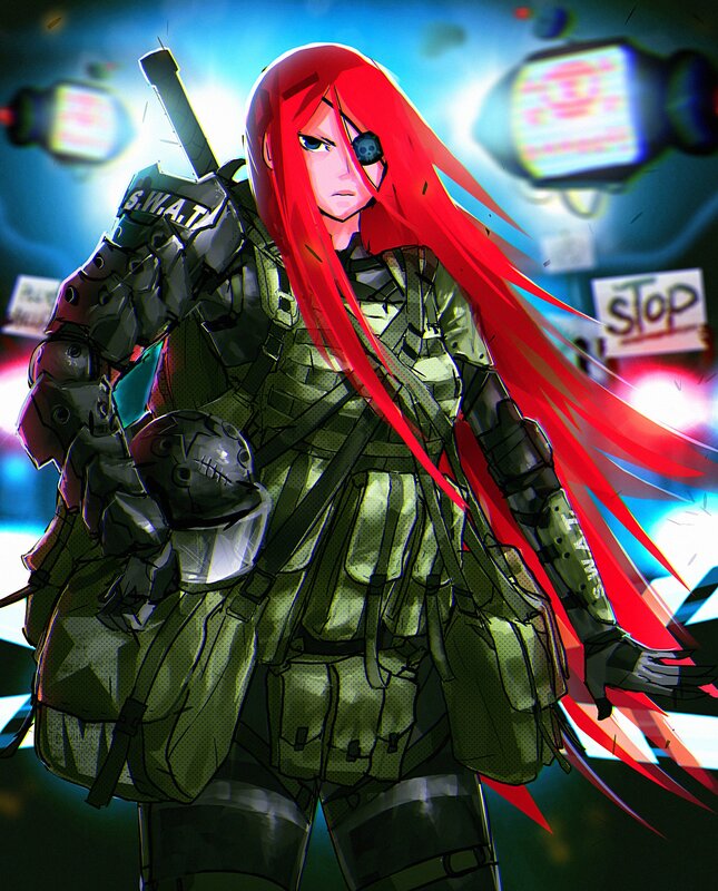 Red-haired Soldier with Sword