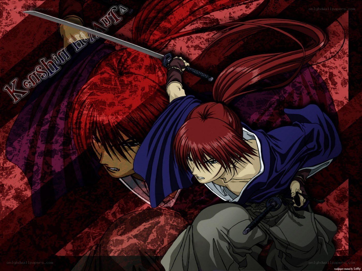Red-haired swordsman in action