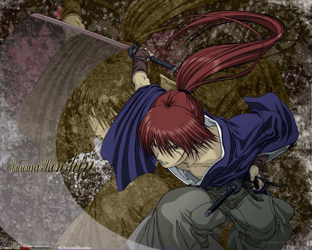 Red-haired swordsman in action