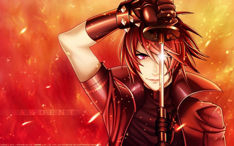 Red-haired swordsman in fire