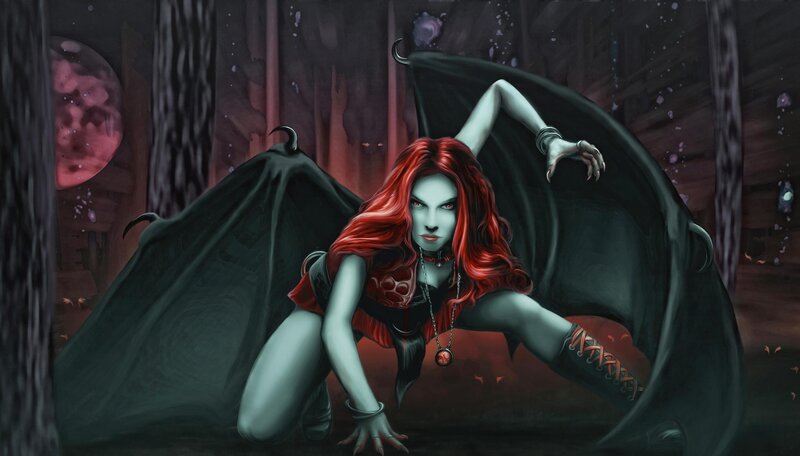 Red-haired Vampire Woman — Black
