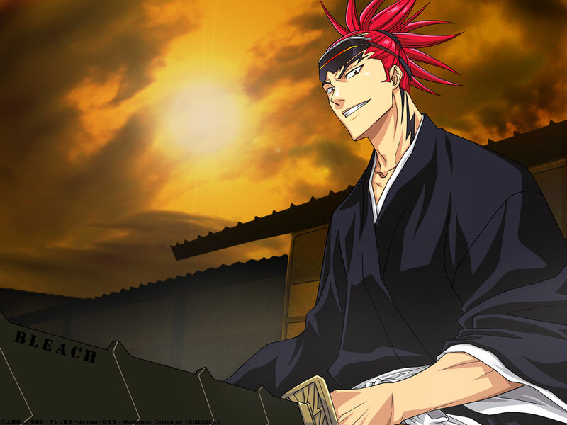 Red-haired warrior at sunset