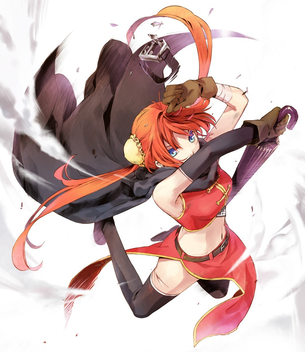 Red-haired warrior in action