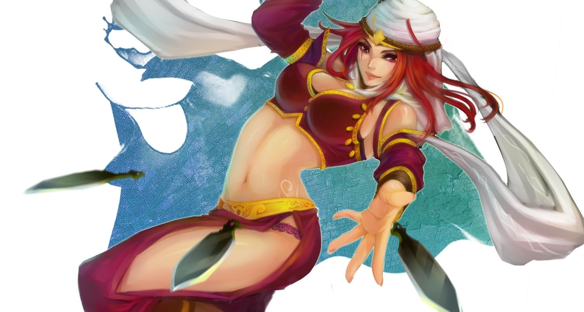 Red-haired warrior in action