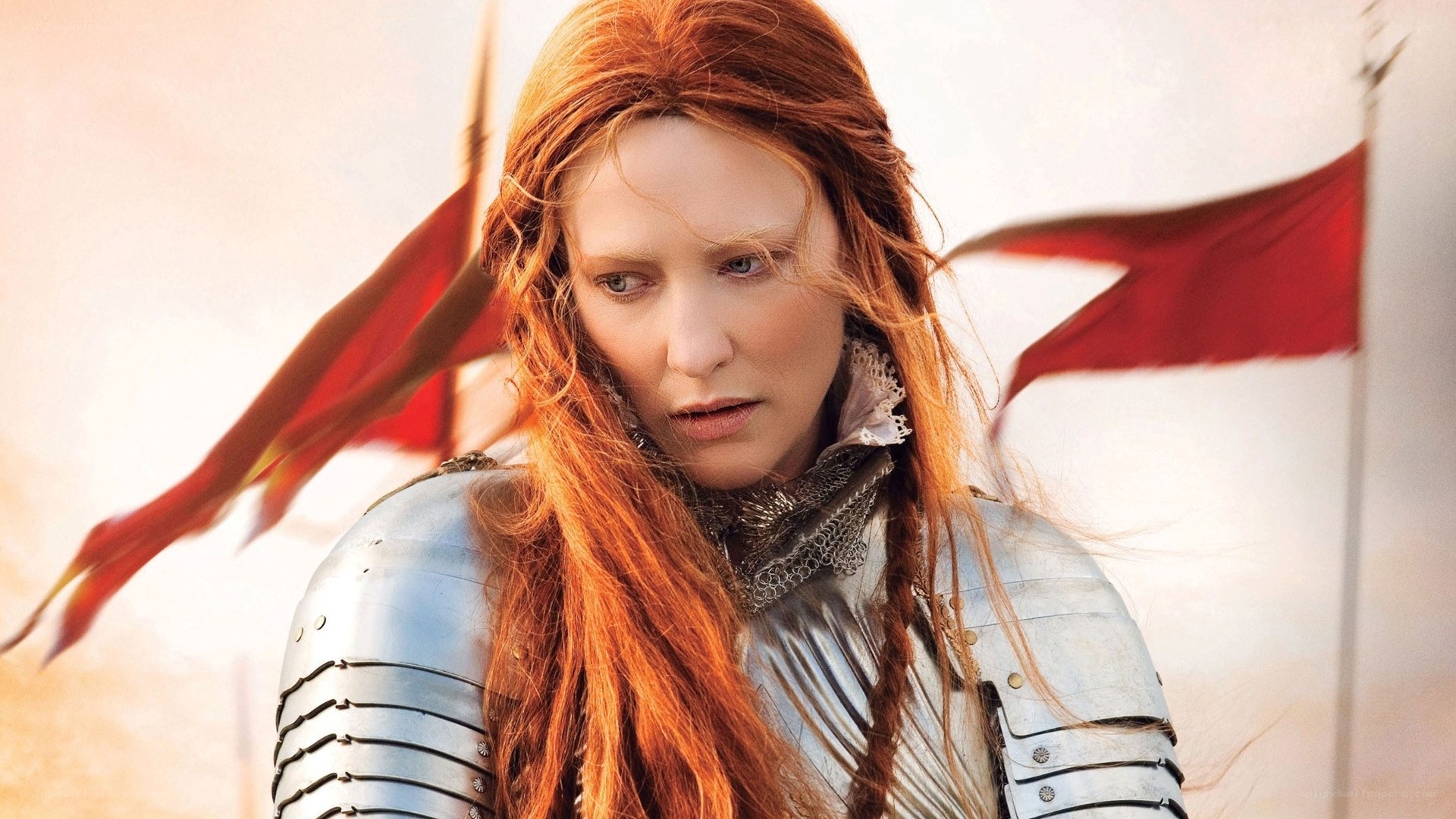 Red-haired warrior in armor
