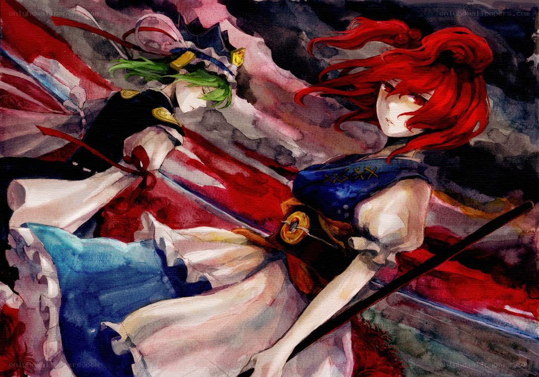 Red-haired warrior in battle