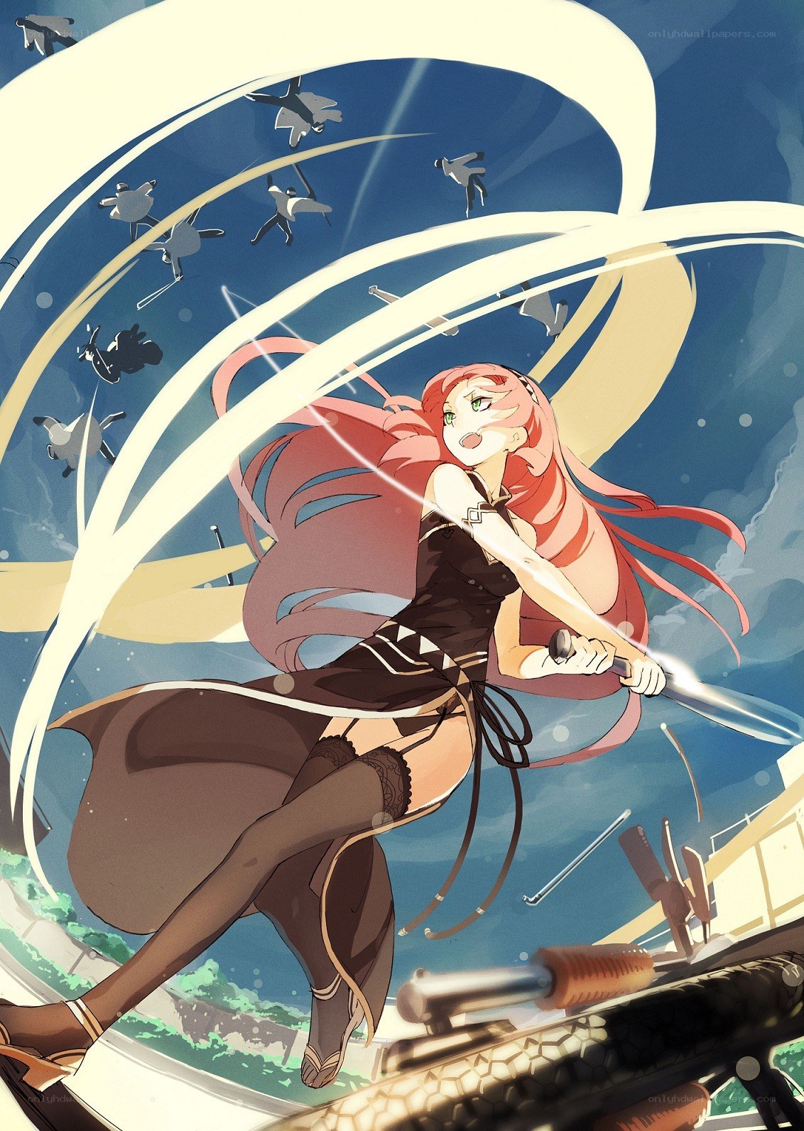 Red-haired warrior in battle