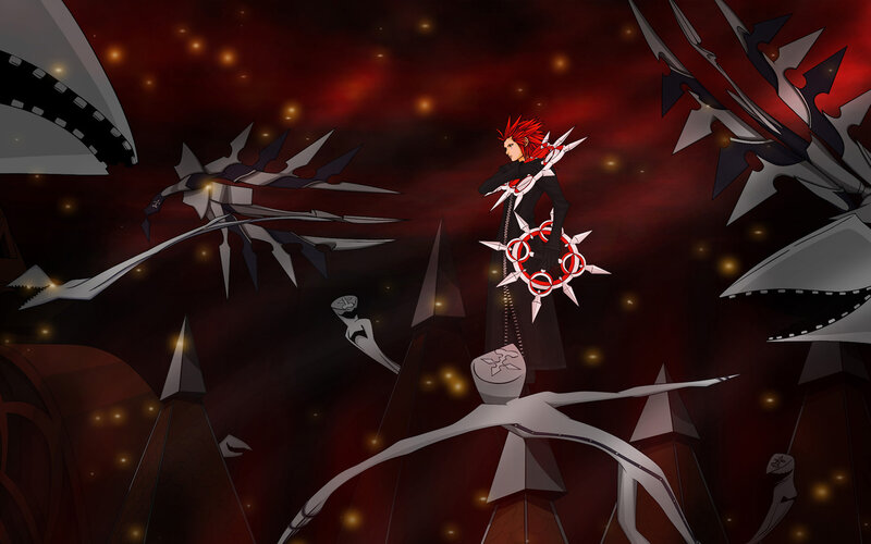 Red-haired warrior in dark realm