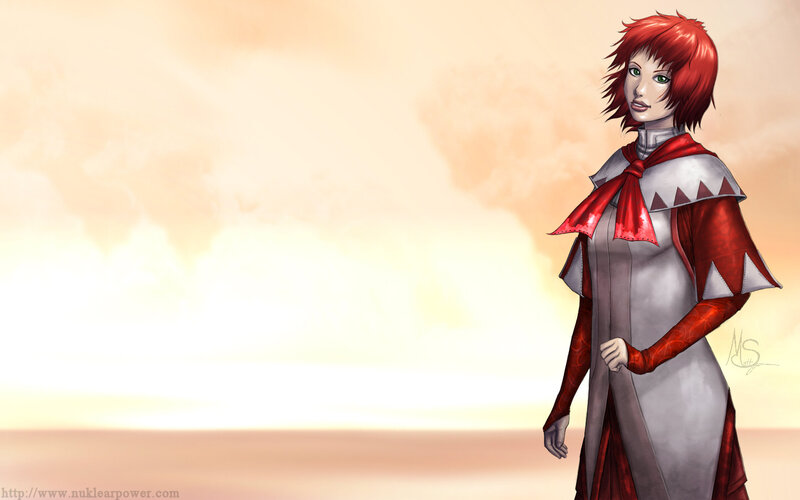 red-haired warrior in desert