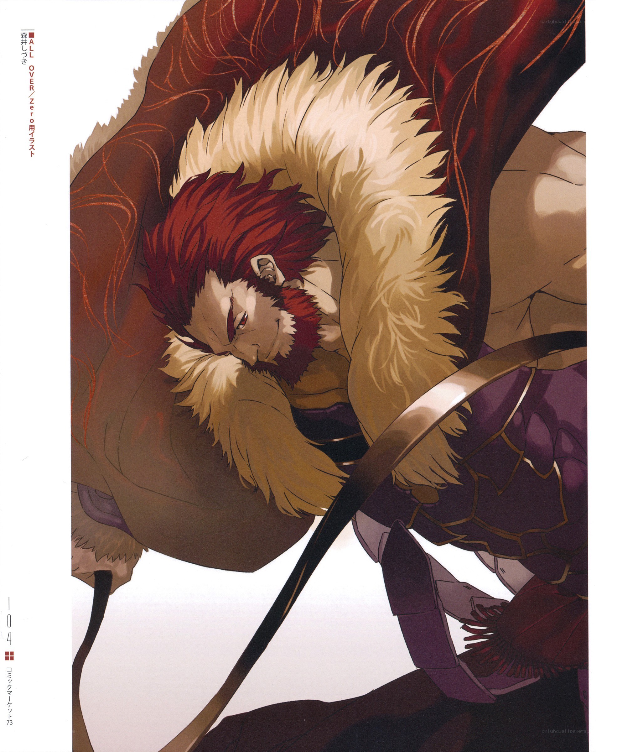 red-haired warrior in fur cloak