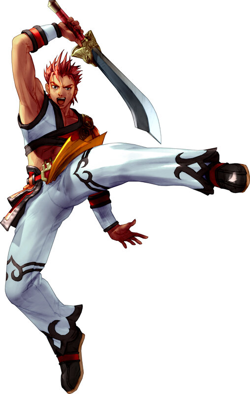 Red-haired Warrior Kicking