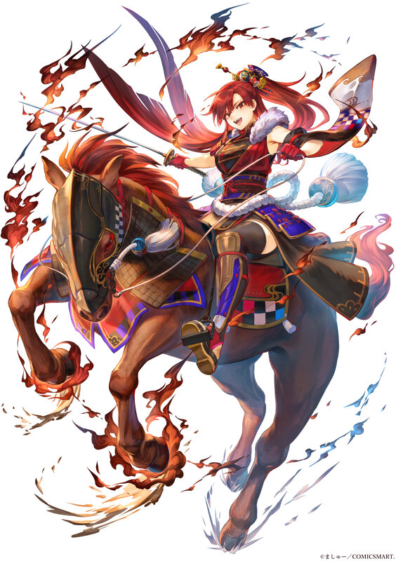 Red-haired Warrior on Horse — Red