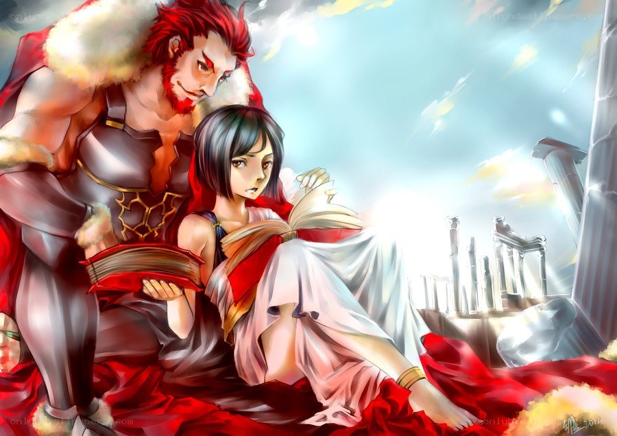 Red-haired warrior with a woman