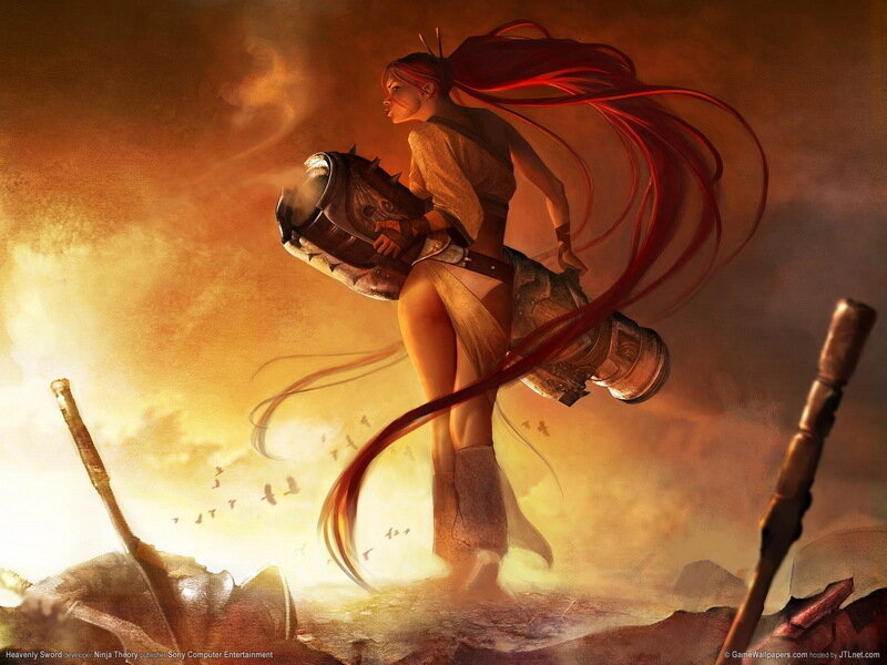Red-haired warrior with cannon
