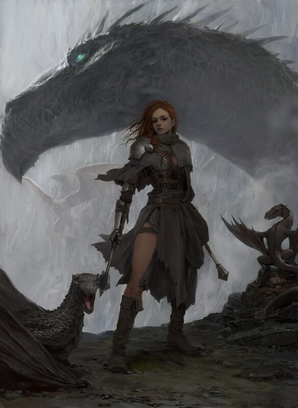 Red-haired Warrior with Dragons