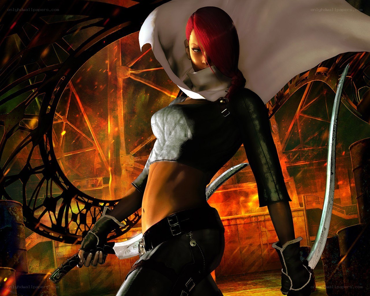 Red-haired warrior with dual blades