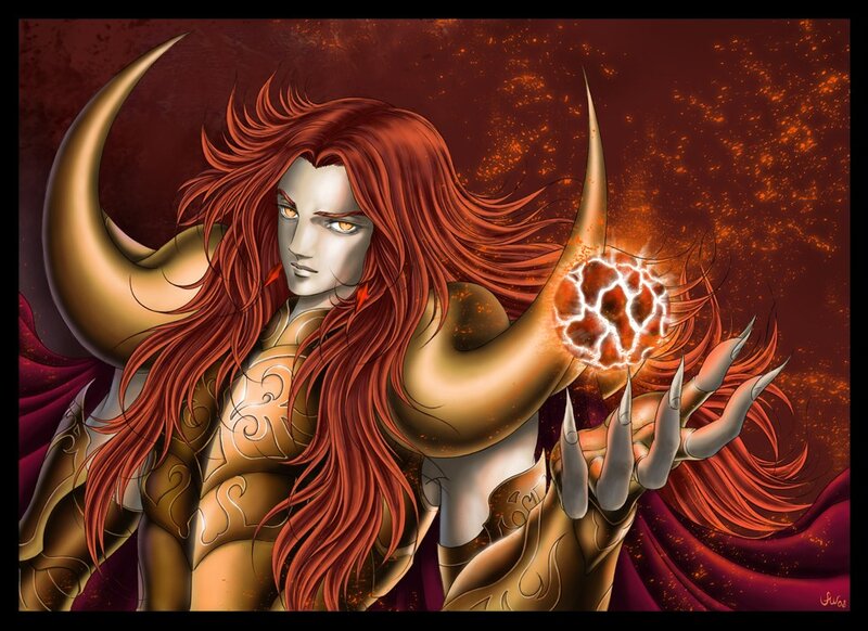 Red-haired warrior with energy sphere