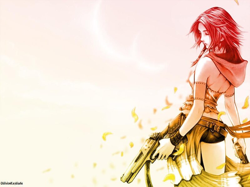 Red-haired warrior with guns