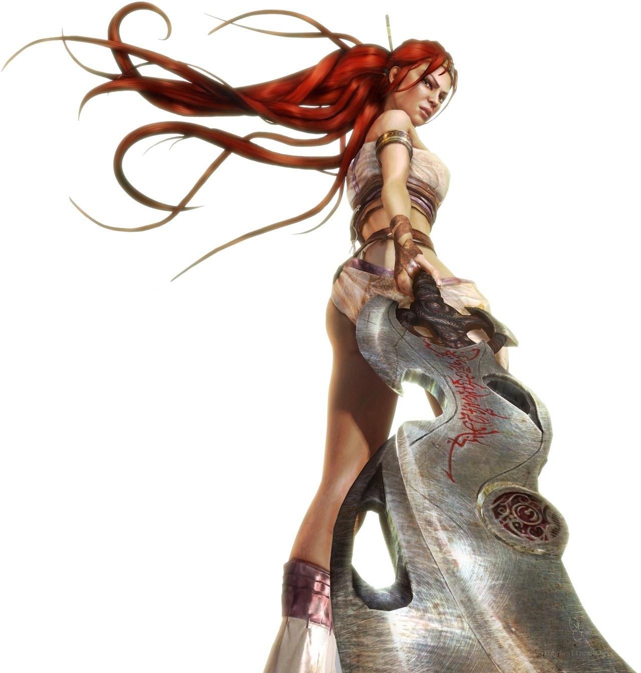red-haired warrior with large sword