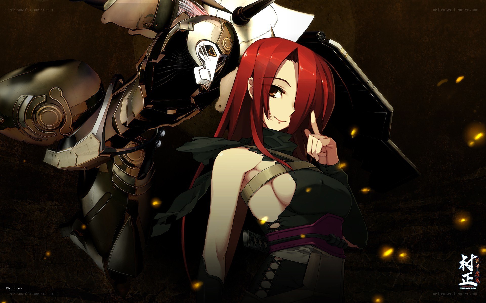 Red-haired warrior with robotic companion